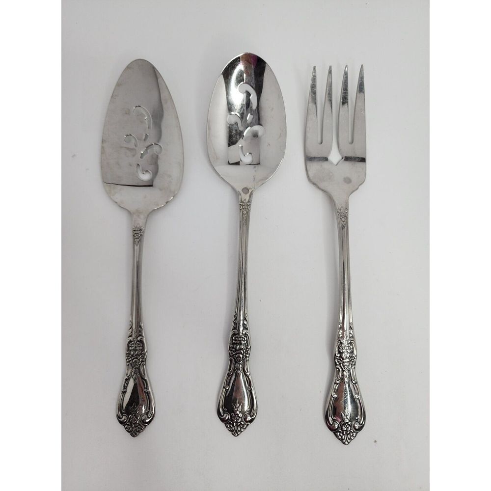 Oneida Kennett Square Distinction Deluxe HH Stainless- Serving Fork, Spoon & Pie